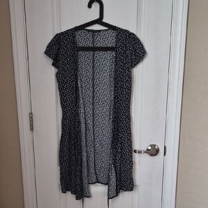 Brandy Melville Navy and White Patterned Dress